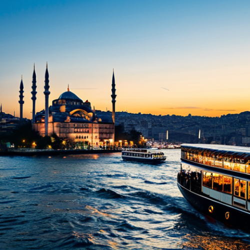 **Prompt for Istanbul:**
    "A wide-angle, cinematic photograph of the vibrant city of Istanbul at twilight. The scene captures the harmonious blend of ancient and modern architecture, featuring the bustling Grand Bazaar with its distinctive arched pathways and soft, warm light filtering through, where a few modestly dressed, professional individuals are seen walking. In the background, the majestic Bosphorus is visible, with ferries gently cruising across, reflecting the city's illuminated skyline and distant contemporary buildings. This image conveys the rich historical tapestry and dynamic urban life of Istanbul. High-quality photography, sharp focus, natural color grading, perfect anatomy, correct proportions, well-formed hands, natural body proportions, safe for work, appropriate content, fully clothed, professional, family-friendly."