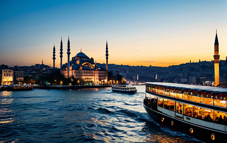 **Prompt for Istanbul:**
    "A wide-angle, cinematic photograph of the vibrant city of Istanbul at twilight. The scene captures the harmonious blend of ancient and modern architecture, featuring the bustling Grand Bazaar with its distinctive arched pathways and soft, warm light filtering through, where a few modestly dressed, professional individuals are seen walking. In the background, the majestic Bosphorus is visible, with ferries gently cruising across, reflecting the city's illuminated skyline and distant contemporary buildings. This image conveys the rich historical tapestry and dynamic urban life of Istanbul. High-quality photography, sharp focus, natural color grading, perfect anatomy, correct proportions, well-formed hands, natural body proportions, safe for work, appropriate content, fully clothed, professional, family-friendly."