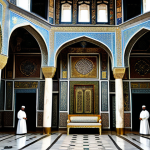Topkapi Palace Interior**

"A professional photograph of the interior of Topkapi Palace, Istanbul, showcasing the intricate details of the Sultan's Harem. Focus on the ornate decorations, hidden rooms, and historical architecture. Fully clothed figures in modest, historical attire can be included to give a sense of scale and historical context. Safe for work, appropriate content, perfect anatomy, natural proportions, professional, modest, family-friendly."

**