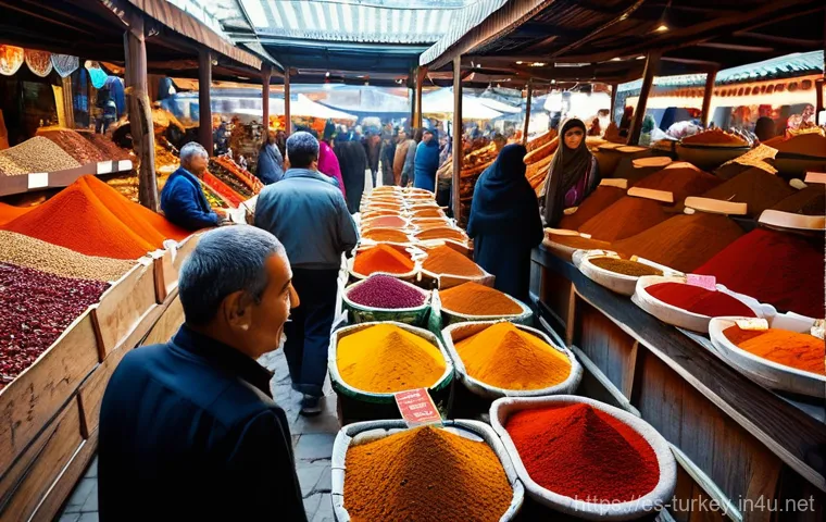 튀르키예 여행을 위한 커뮤니티 추천 - **Prompt 1: Vibrant Turkish Spice Market Discovery**
    "A bustling, colorful spice market in Istan...