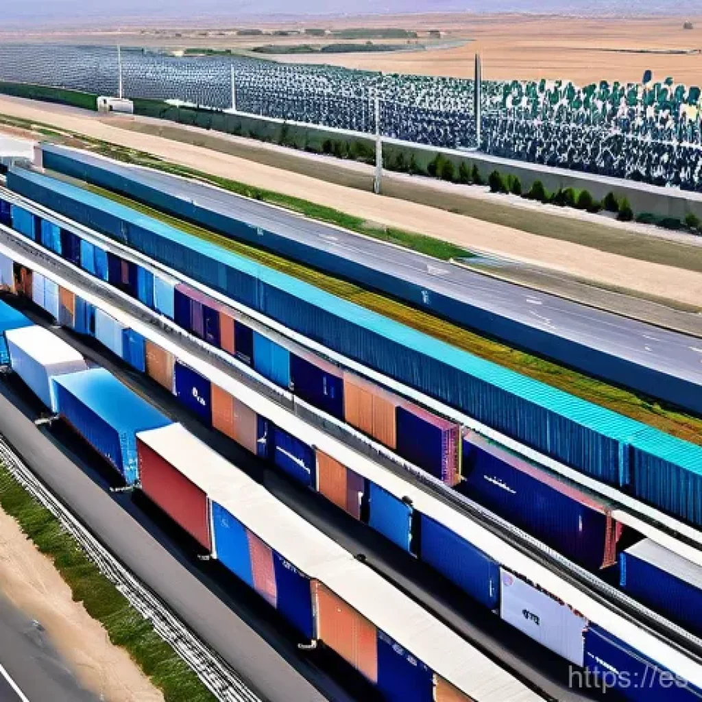 튀르키예 이란 국경 무역 이야기 - **Prompt 1: Bustling Cross-Border Trade Hub**
    "A vibrant, high-angle shot of a modern, efficient...