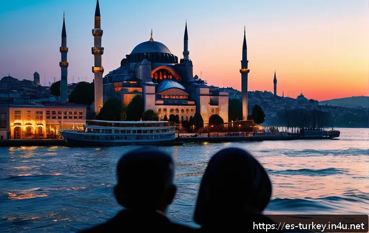 튀르키예 신혼여행 추천 루트 - A breathtaking twilight cruise on the Bosphorus in Istanbul, featuring a romantic couple aboard a tr...